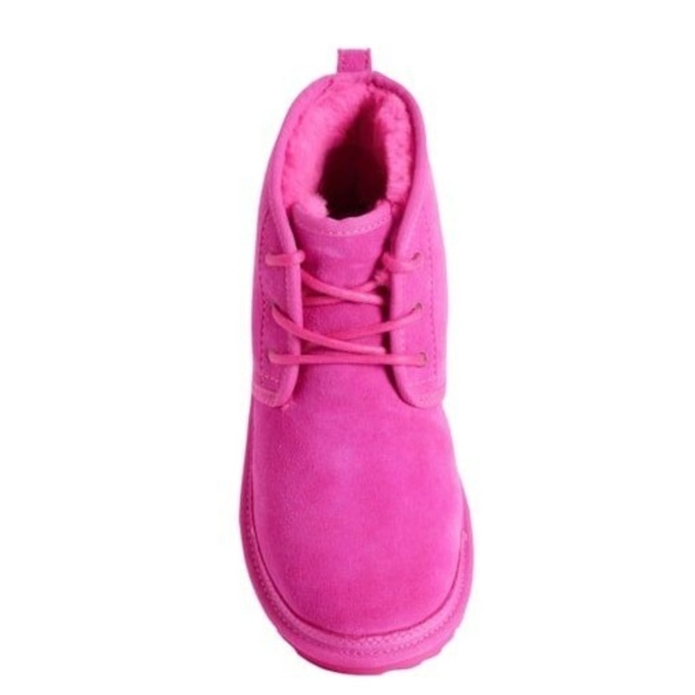 🆕 UGG Suede Neumel Lace Up Wool Lined Chukka Warm Boots Big Kid Sz 6 Neon Pink - Picture 7 of 12